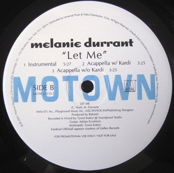 Melanie Durrant : Let Me (12", Promo)