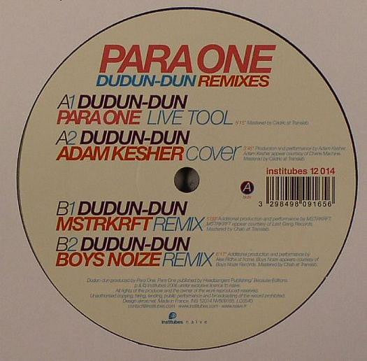 Para One : Dudun-Dun (Remixes) (12", Blu)