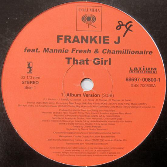 Frankie J. (3) : That Girl (12")