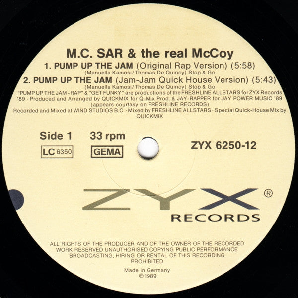 Real McCoy : Pump Up The Jam - Rap (12")