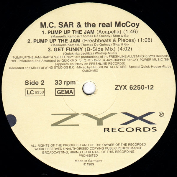 Real McCoy : Pump Up The Jam - Rap (12")