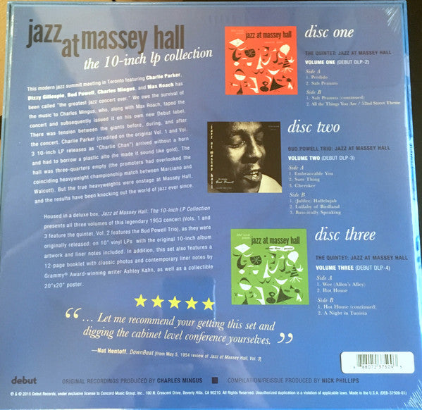 Max Roach, Dizzy Gillespie, Charlie Parker, Bud Powell, Charles Mingus : Jazz At Massey Hall: The 10-Inch LP Collection (3x10", Album, Mono, RE + Box, RSD, Comp, Mono, Ltd)