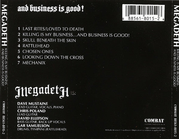 Megadeth : Killing Is My Business... And Business Is Good! (CD, Album, RP)