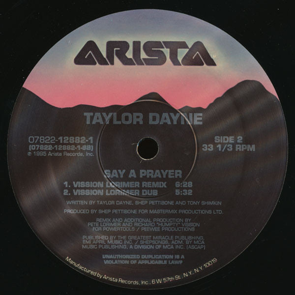 Taylor Dayne : Say A Prayer (12")