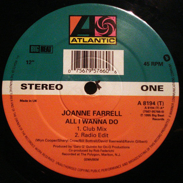 Joanne Farrell : All I Wanna Do (12")