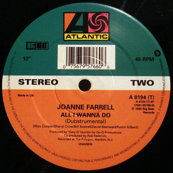 Joanne Farrell : All I Wanna Do (12")