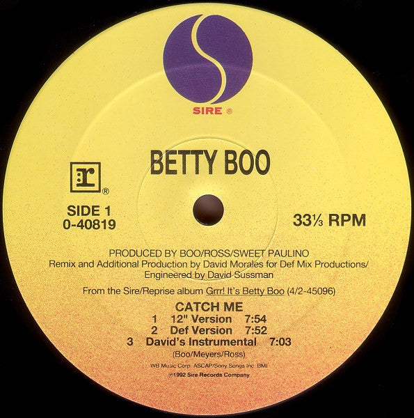 Betty Boo : Catch Me (12")