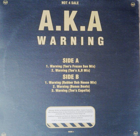 A.K.A. : Warning (Todd Terry Mixes) (12", Promo)