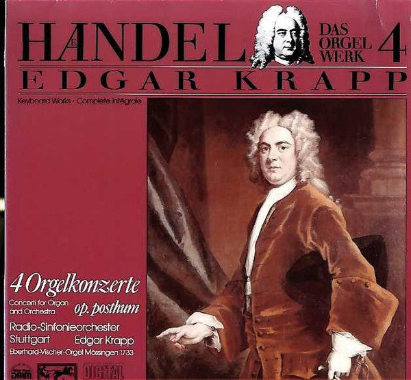 Georg Friedrich Händel - Edgar Krapp, Radio-Sinfonieorchester Stuttgart : Das Orgelwerk 4 - 4 Orgelkonzerte (LP, Album, Club)