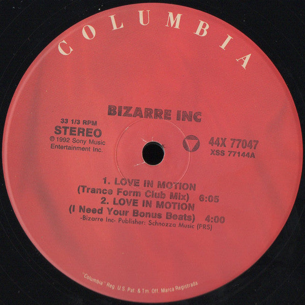 Bizarre Inc : Love In Motion (2x12")