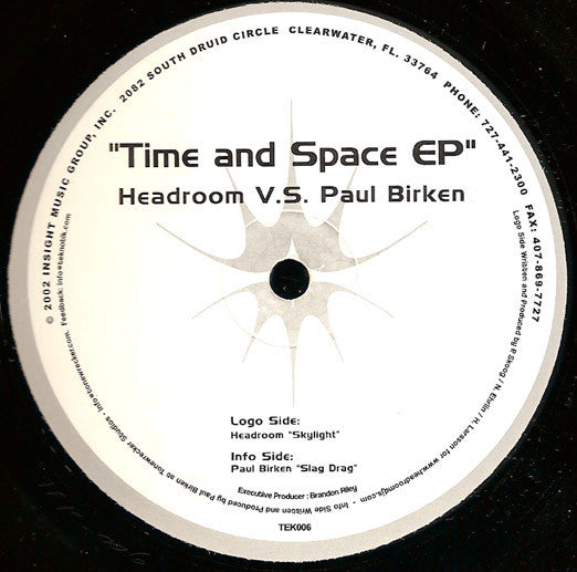 Headroom vs. Paul Birken : Time And Space EP (12", EP)