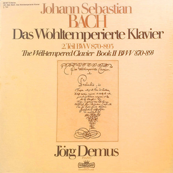 Johann Sebastian Bach, Jörg Demus : Das Wohltemperierte Klavier 2. Teil BWV 870-893 = The Well-tempered Clavier Book II BWV 870-893 (3xLP + Box, Club)