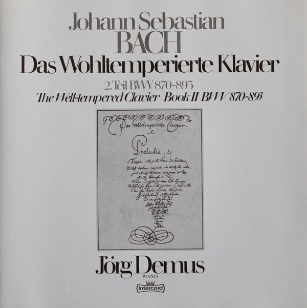 Johann Sebastian Bach, Jörg Demus : Das Wohltemperierte Klavier 2. Teil BWV 870-893 = The Well-tempered Clavier Book II BWV 870-893 (3xLP + Box, Club)