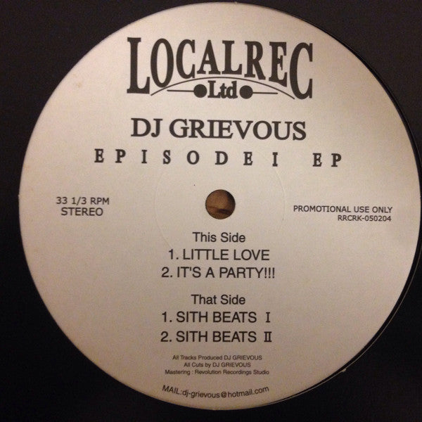 DJ Grievous : Episode I E.P (12", Promo)