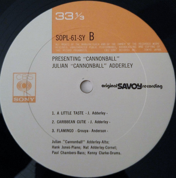 Cannonball Adderley : Presenting "Cannonball"  (LP, Album, Mono, RE)