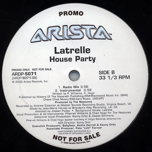 Latrelle Simmons : House Party (12", Promo)