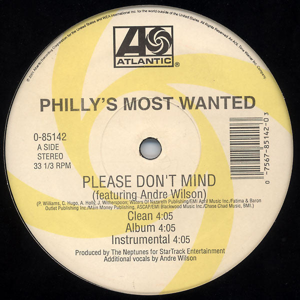 Philly's Most Wanted : Please Don’t Mind / Cross The Border (Remix) (12")