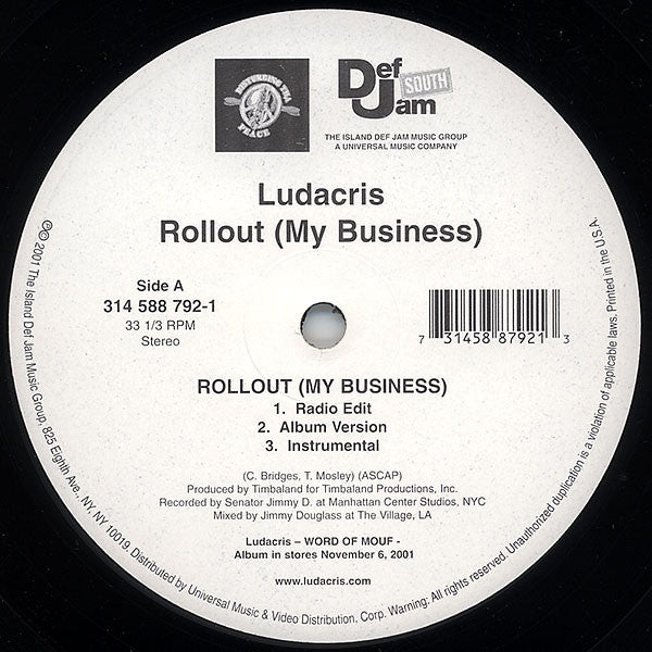 Ludacris : Rollout (My Business) (12")