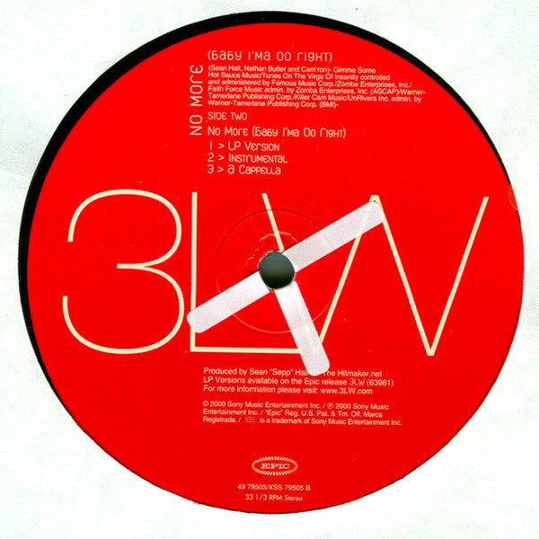 3LW : I Can't Take It (No More) / No More (Baby I'ma Do Right) (12", Maxi)