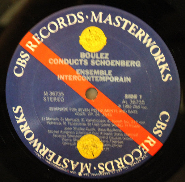 Arnold Schoenberg / Jessye Norman, John Shirley-Quirk, Pierre Boulez, Ensemble Intercontemporain : Lied Der Waldtaube (From "Gurrelieder") • Serenade Op. 24 • Ode To Napoleon Bonaparte Op. 41 (LP)