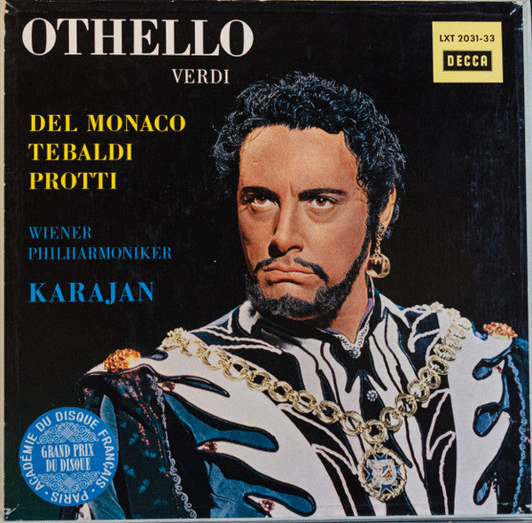 Giuseppe Verdi - Mario del Monaco, Renata Tebaldi, Aldo Protti, Wiener Philharmoniker ; Herbert von Karajan : Othello (3xLP, Mono + Box)