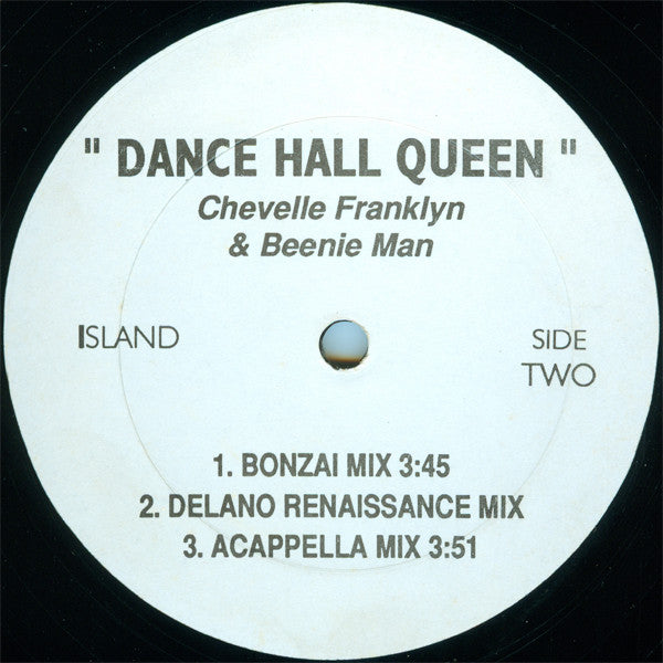 Chevelle Franklyn & Beenie Man : Dance Hall Queen (12", Promo, Bla)