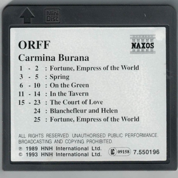 Carl Orff, Eva Jenisová • Vladimír Doležal • Ivan Kusnjer, Slovak Philharmonic Chorus, Slovak Radio Symphony Orchestra, Stephen Gunzenhauser : Carmina Burana (MD)