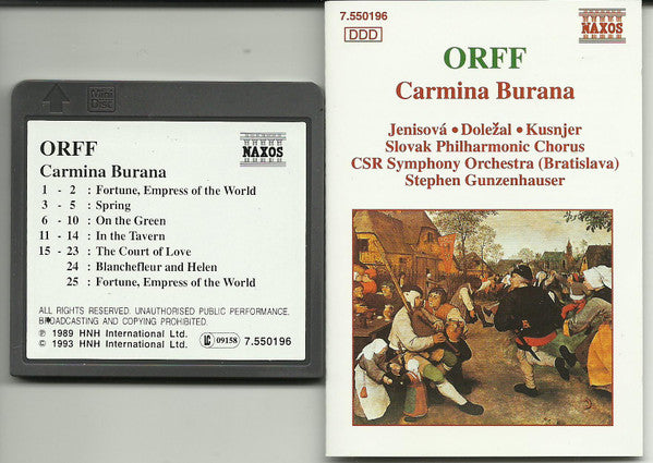 Carl Orff, Eva Jenisová • Vladimír Doležal • Ivan Kusnjer, Slovak Philharmonic Chorus, Slovak Radio Symphony Orchestra, Stephen Gunzenhauser : Carmina Burana (MD)