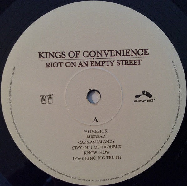 Kings Of Convenience : Riot On An Empty Street (LP, Album, Ltd, RE)