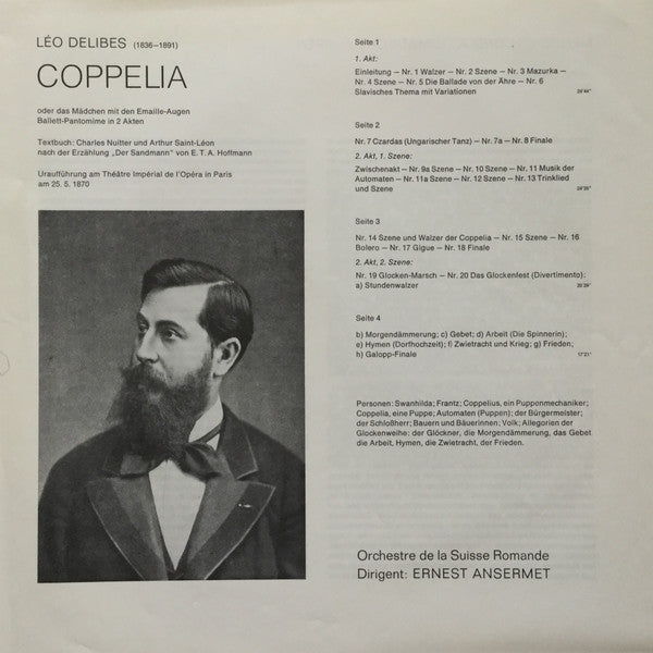 Léo Delibes, Orchestre De La Suisse Romand* - Ernest Ansermet : Coppélia  Vollständiges Ballett (2xLP, RM + Box)