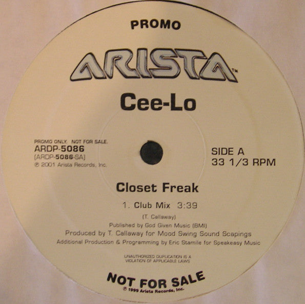 Cee-Lo : Closet Freak (12", Promo)