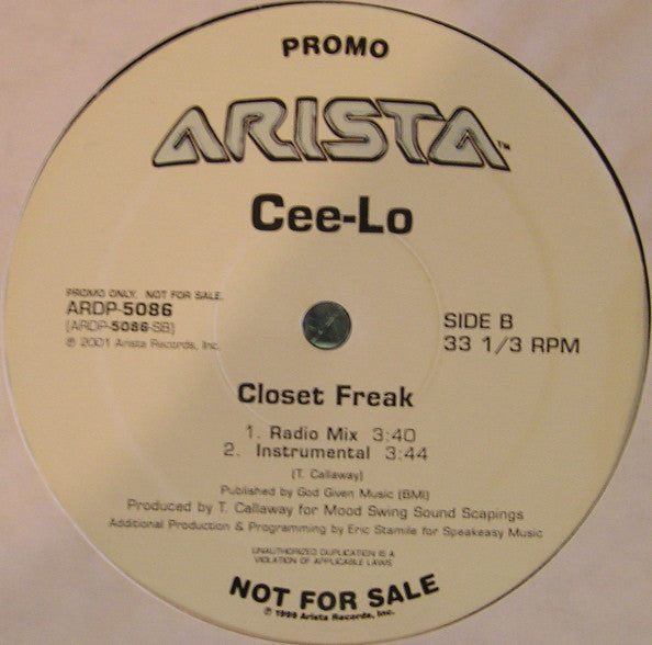 Cee-Lo : Closet Freak (12", Promo)