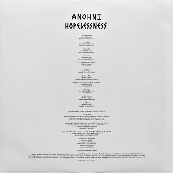 Anohni : Hopelessness (LP, Album, 180 + CD, Album)