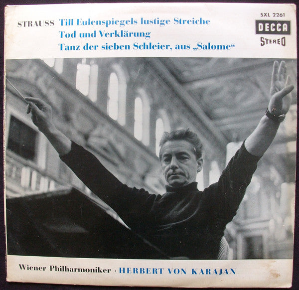 Richard Strauss, Herbert Von Karajan, Wiener Philharmoniker : Till Eulenspiegels lustige Streiche, op.28 / Tanz der sieben Schleier, aus "Salome" / Tod und Verklärung, op. 24 (LP)