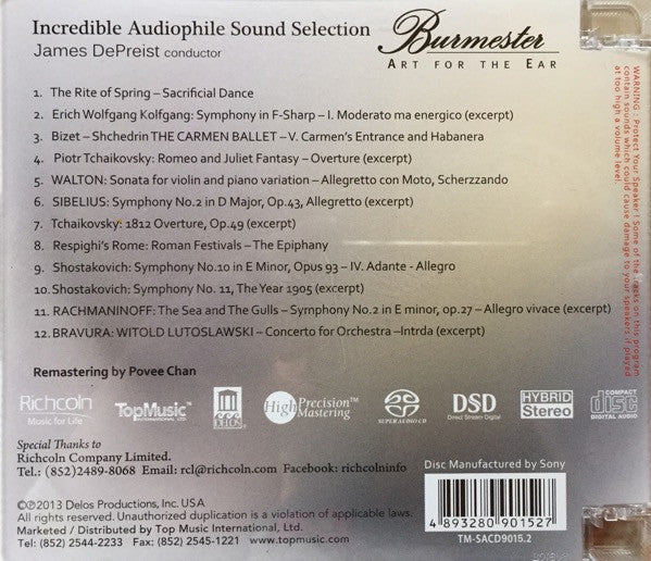 James DePreist : Incredible Audiophile Sound Selection (SACD, Hybrid, Album, Comp)