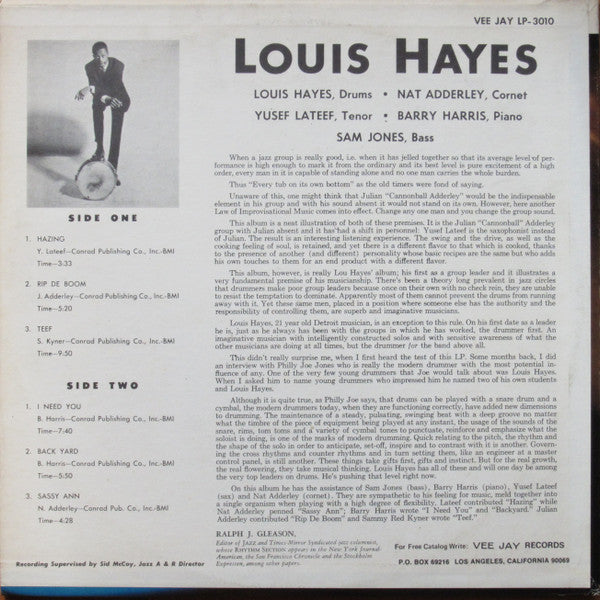 Louis Hayes : Louis Hayes (LP, Album, RE)