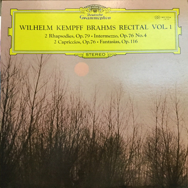 Wilhelm Kempff : Wilhelm Kempff Brahms Recital Vol.1 (LP)