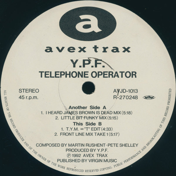 Y.P.F. : Telephone Operator (12")