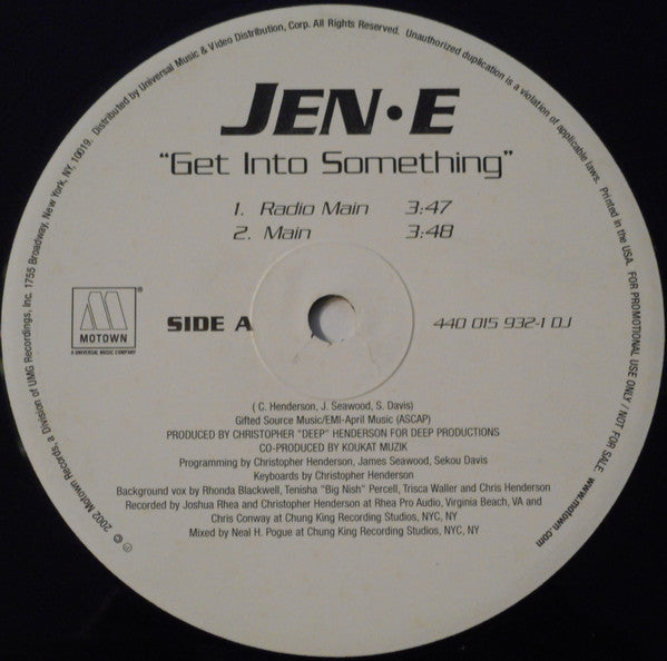 Jenē : Get Into Something (12", Promo)