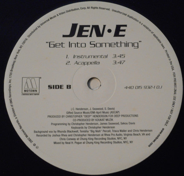 Jenē : Get Into Something (12", Promo)