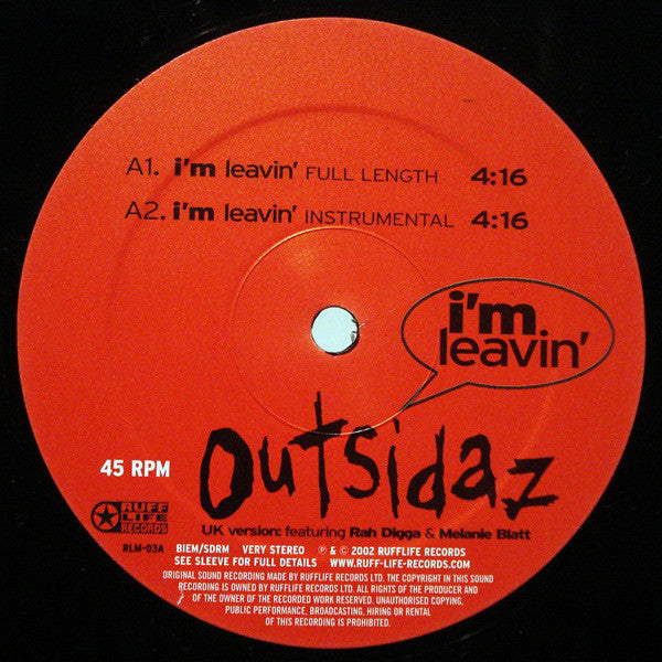 Outsidaz : I'm Leavin' (12", Single)