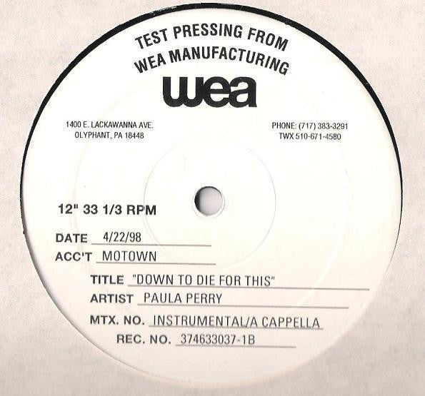 Paula Perry : Down To Die For This (12", TP)