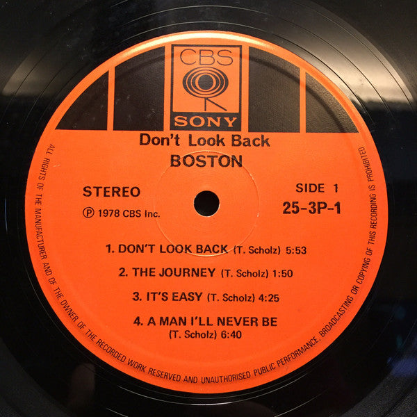 Boston : Don't Look Back (LP, Album, Gat)