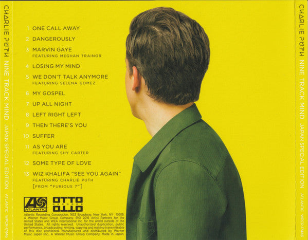 Charlie Puth = Charlie Puth : Nine Track Mind (Japan Special Edition) = ナイン・トラック・マインド（ジャパン・スペシャル・エディション） (CD, Album, S/Edition)