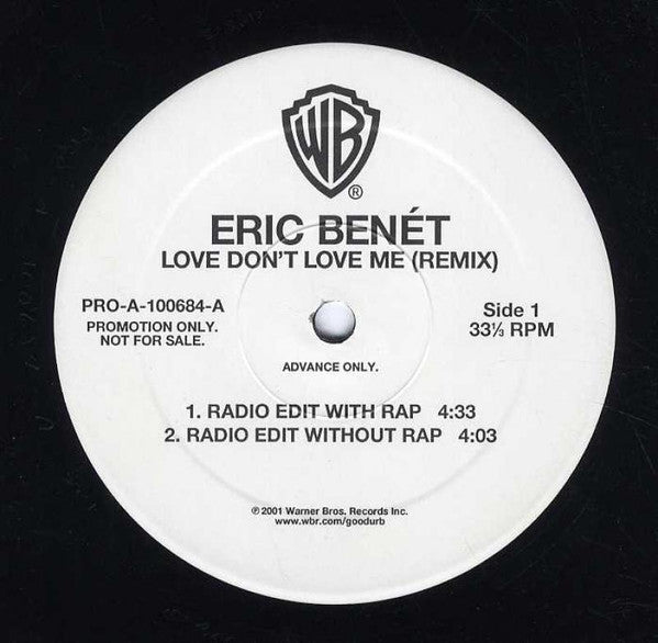 Eric Benét : Love Don't Love Me (Neptunes Remix) (12", Promo)