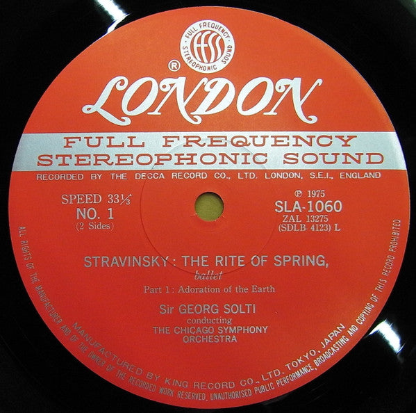 Igor Stravinsky - The Chicago Symphony Orchestra, Georg Solti : Le Sacre Du Printemps / The Rise Of Spring (LP, Album)