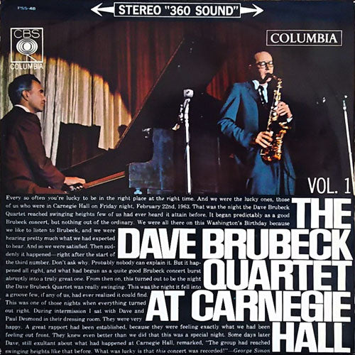 The Dave Brubeck Quartet : At Carnegie Hall (Vol. 1) (LP, Album)