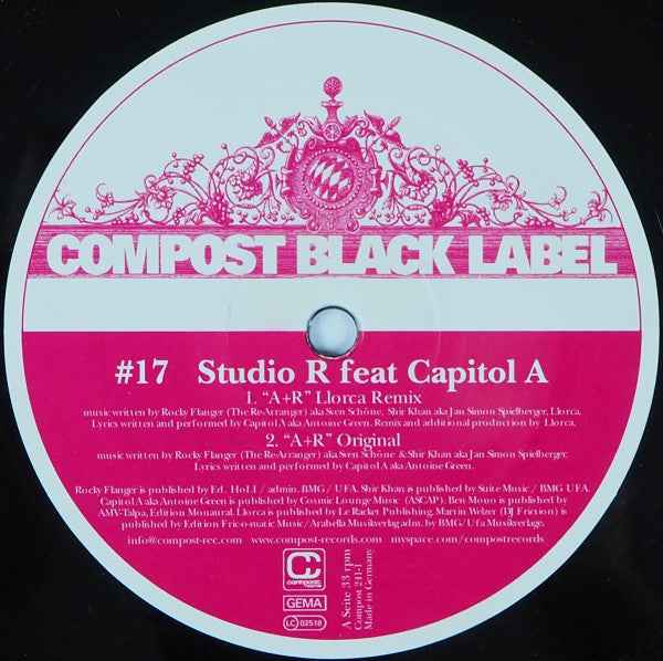 Studio R Feat. Capitol A : A+R (12")