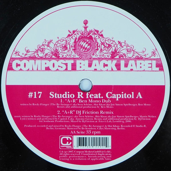 Studio R Feat. Capitol A : A+R (12")