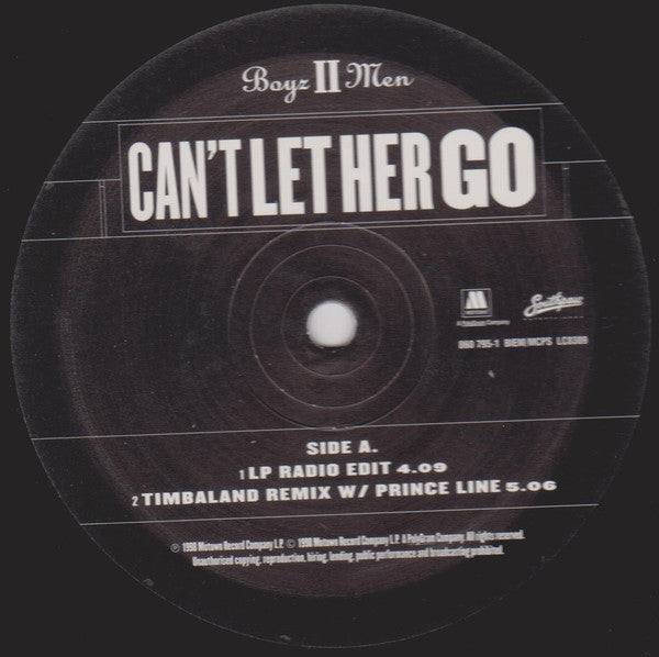 Boyz II Men : Can't Let Her Go (12")